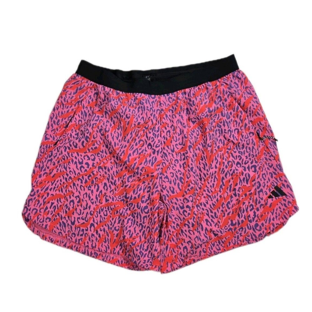 Mens Adidas Aeroready Cody Rigsby HIIT Shorts Animal Print 2 In 1 2XL 36x7 Pink